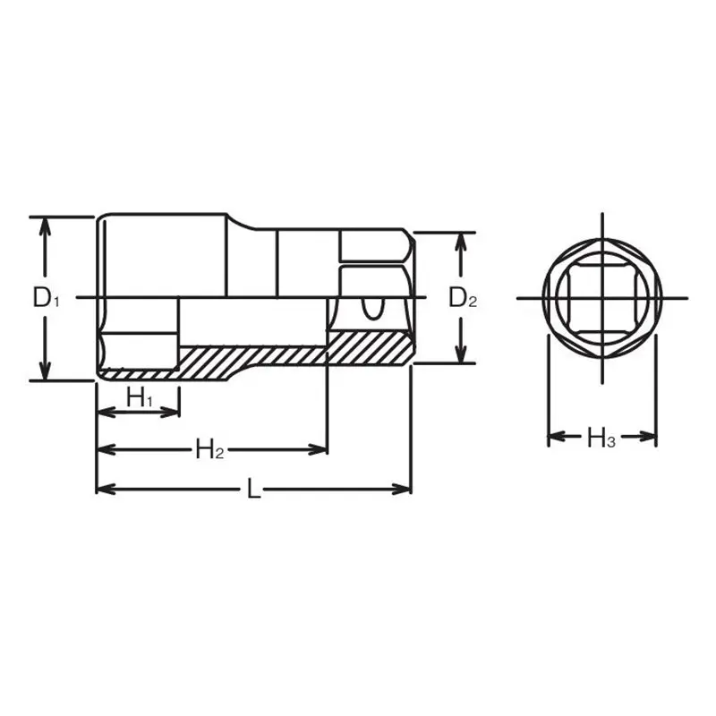 1/2 Sq. Dr. Socket 24mm 6 point Length 57mm For Oil pressure switch - Image 2