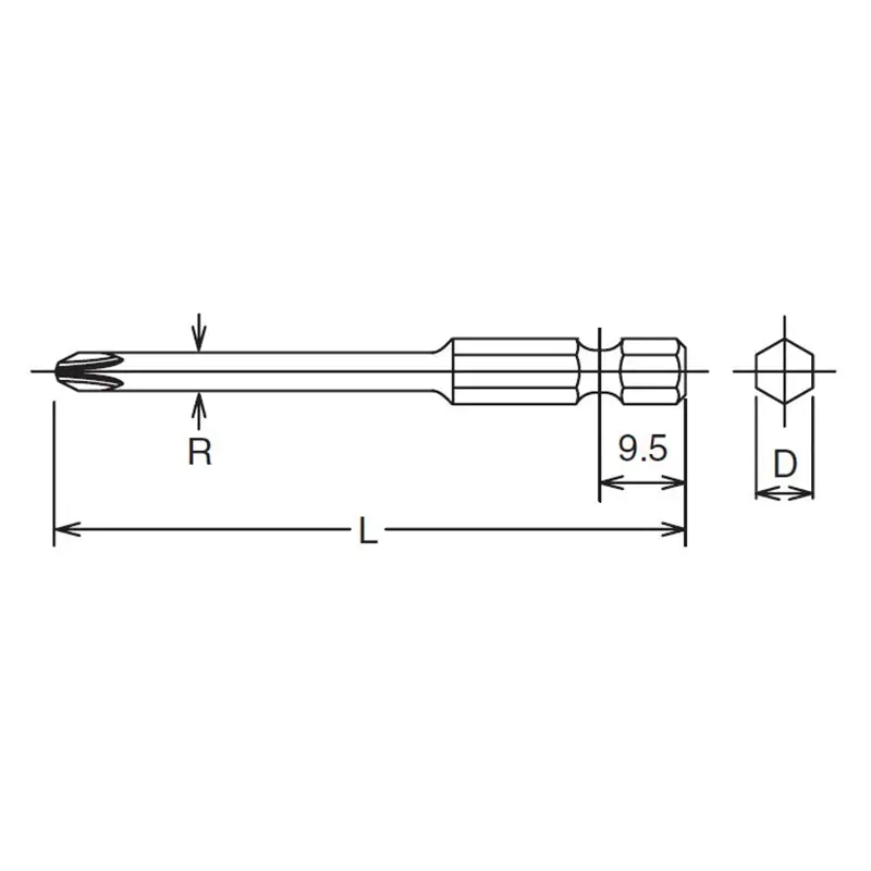 1/4 Hex Dr. Bit PH1 Length 50mm - Image 2
