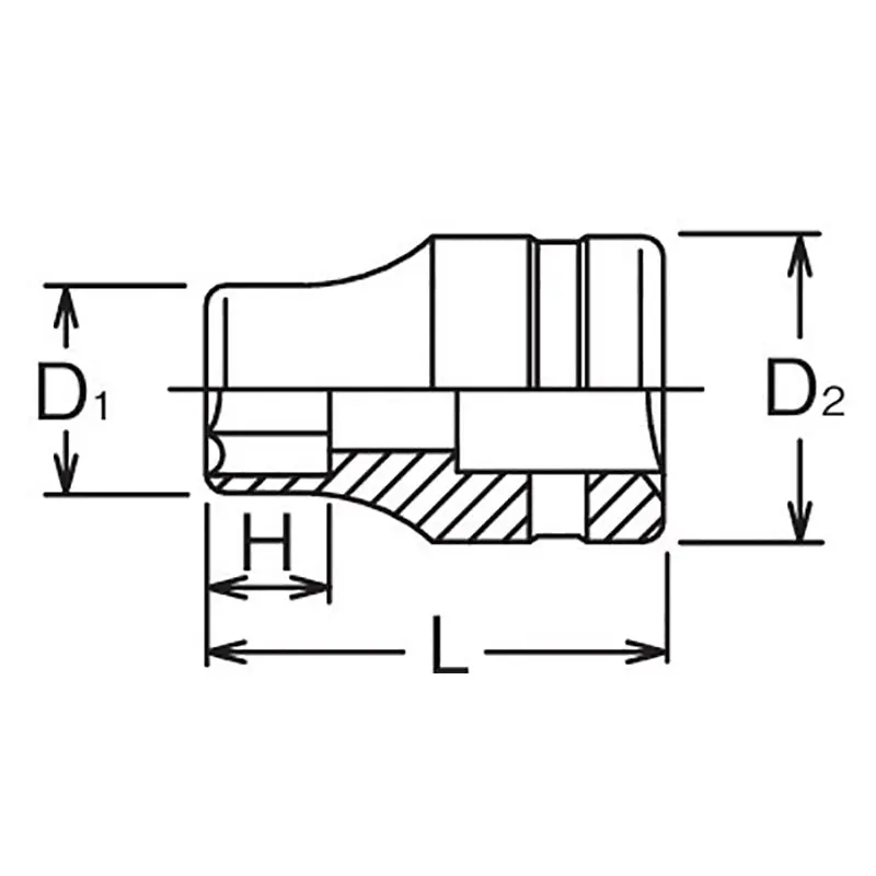 1/2 Sq. Dr. Socket 26mm 6 point Length 42mm - Image 2