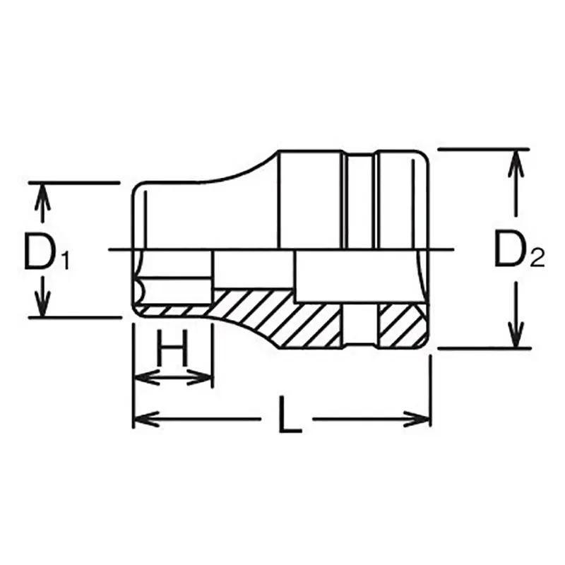 1/2 Sq. Dr. Socket  30mm 6 point Length 46mm - Image 2