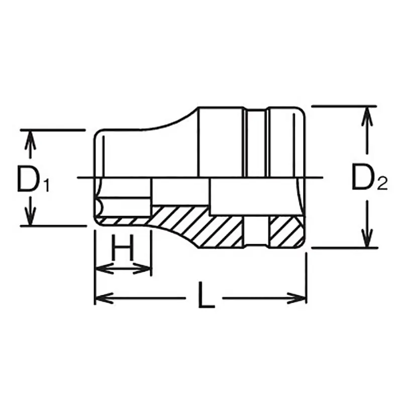 1/2 Sq. Dr. Socket 32mm 6 point Length 46mm - Image 2