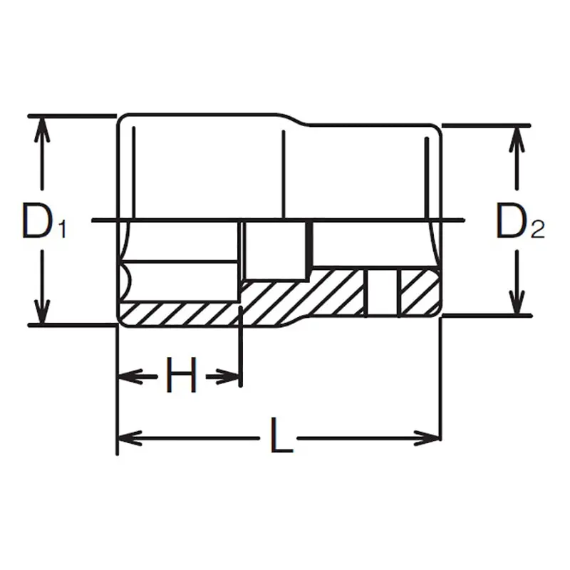 1/4 Sq. Dr. Socket 8mm 6 point Length 22mm - Image 2