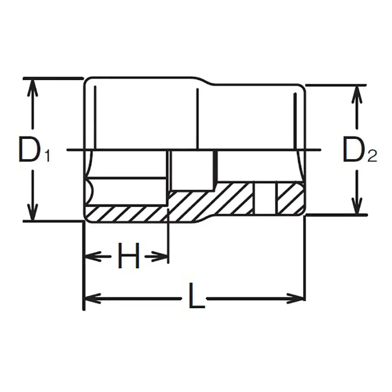 3/8 Sq. Dr. Socket  13mm 6 point Length 26mm - Image 2