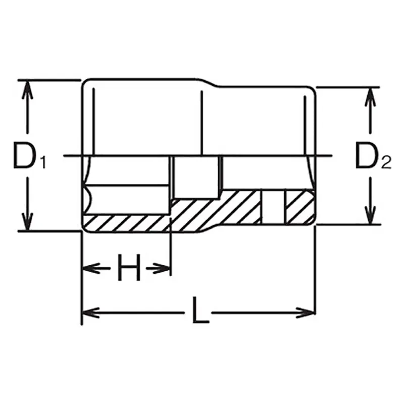 3/8 Sq. Dr. Socket  21mm 6 point Length 32mm - Image 2