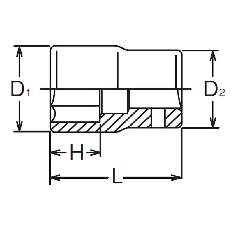 3/8 Sq. Dr. Socket 8mm 6 point Length 26mm - Image 2