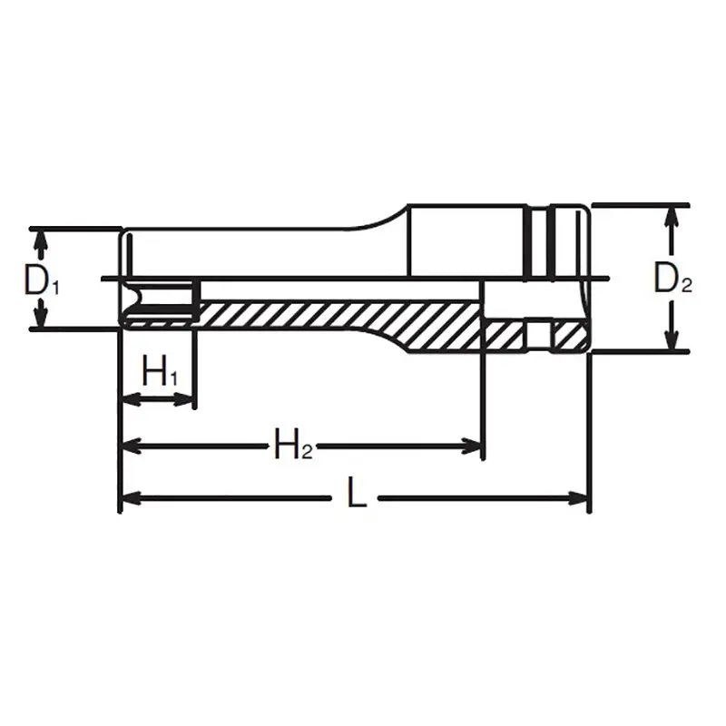 3/8 Sq. Dr. Impact Deep TORX® E14 Socket - Length 55mm - Image 2