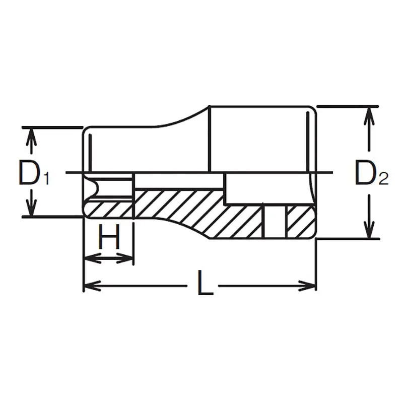 1/4 Sq. Dr. TORX® E8 Socket - Length 22mm - Image 2