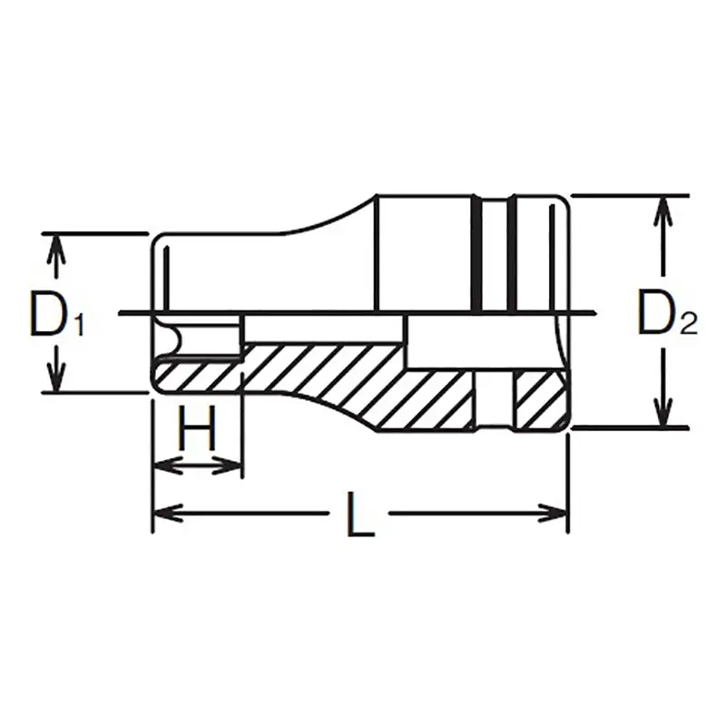 3/8 Sq. Dr. Industrial TORX® E5 Socket - Length 26mm - Image 2