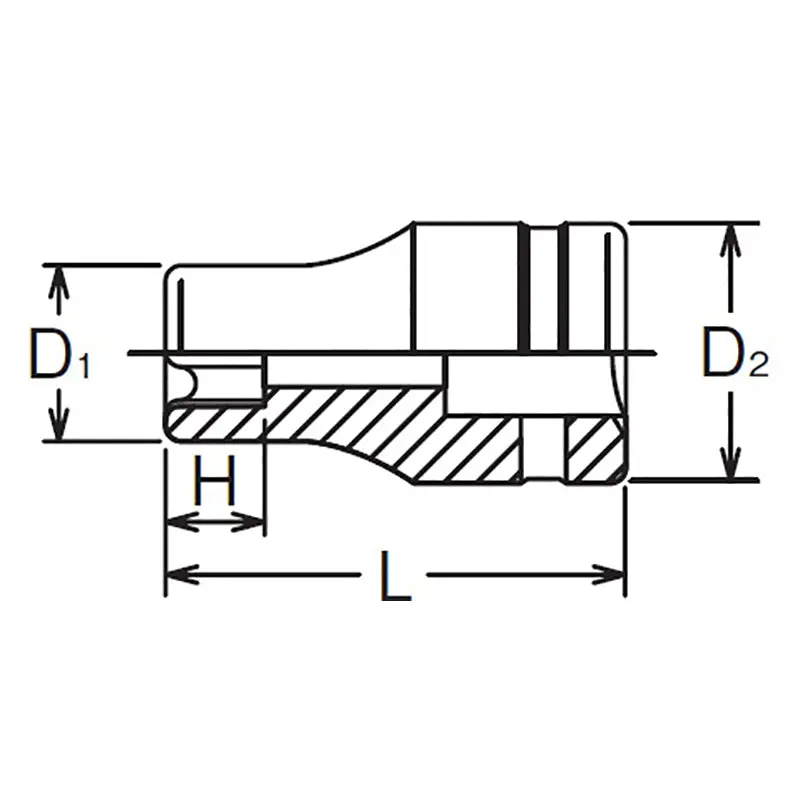 3/8 Sq. Dr. Industrial TORX® E8 Socket - Length 26mm - Image 2