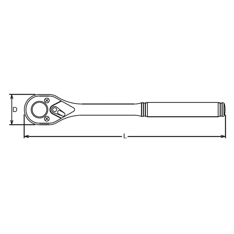 1/4 Sq. Dr. Ratchet Handle  20 teeth Push Button Length 115mm  Plastic Handle - Image 3