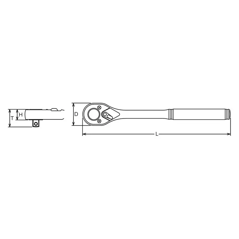 3/8 Sq. Dr. Push Button 24 teeth Ratchet w/ Polished Handle - Image 2