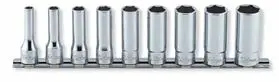 9 Piece 3/8 Sq. Dr. 12 Point Deep Chrome SAE Socket set 1/4-3/4