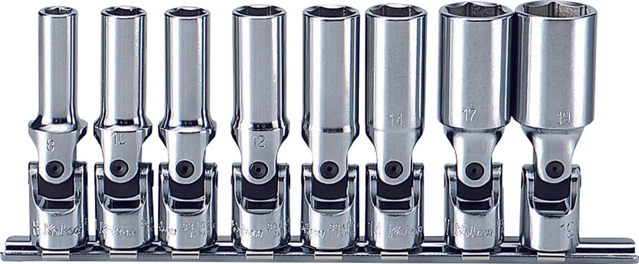 8 Piece 3/8 Sq. Dr. 6-Point, Universal, Deep Socket Set