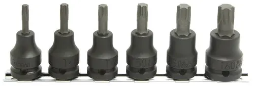 1/2 Sq. Dr. Bit Socket set TORX® T30-T60 Length 60mm 6 pieces