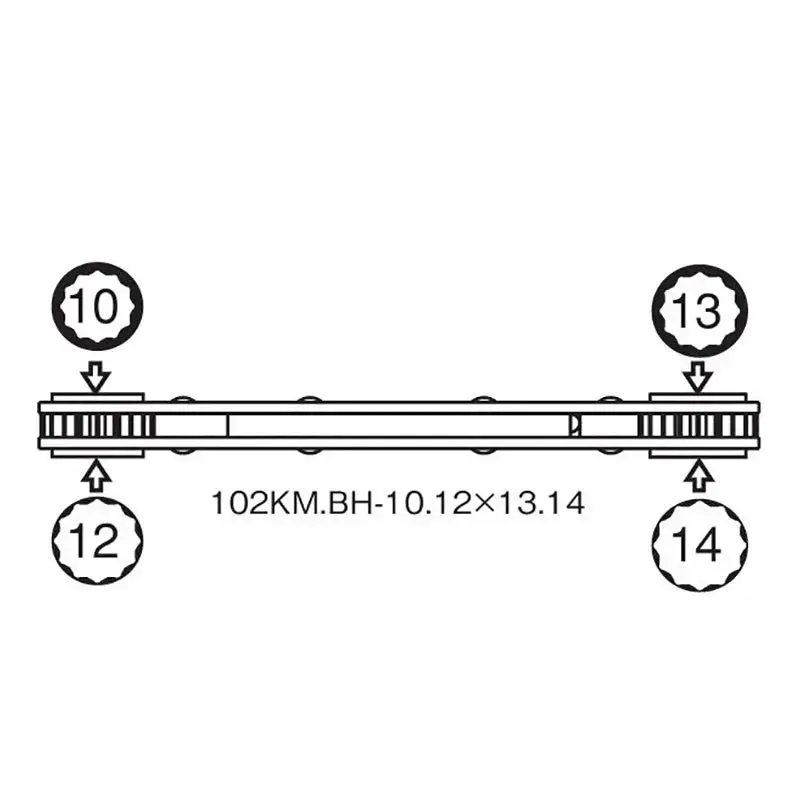 Ratcheting Ring Wrench  10-12x13-14mm 12 point Length 146mm Reversible 4 sizes - Image 3