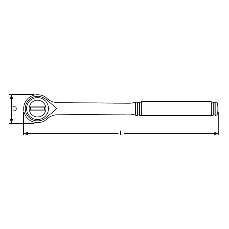 1/4 Sq. Dr. Ratchet Handle  44 teeth  Length 125mm  Metal Handle - Image 3