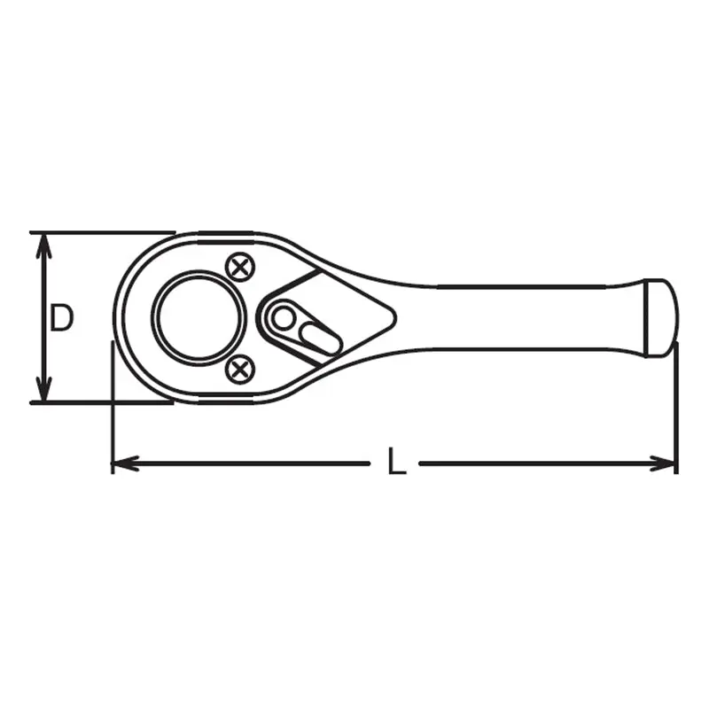 1/4 Sq. Dr. Ratchet Handle  20 teeth Short Length 75mm - Image 3