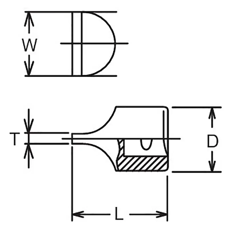 1/2 Sq. Dr. Bit Socket Slotted 2.7 x 18.6mm Length 40mm - Image 2