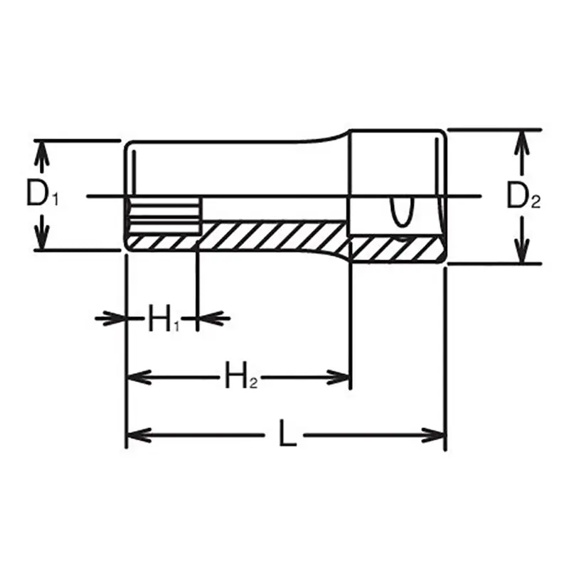 3/8 Sq. Dr. Socket  11mm 12 point Length 40mm - Image 2