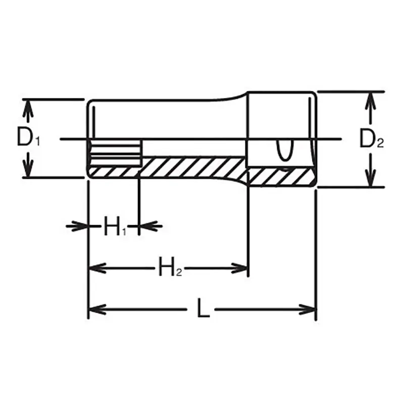 3/8 Sq. Dr. Socket  12mm 12 point Length 40mm - Image 2