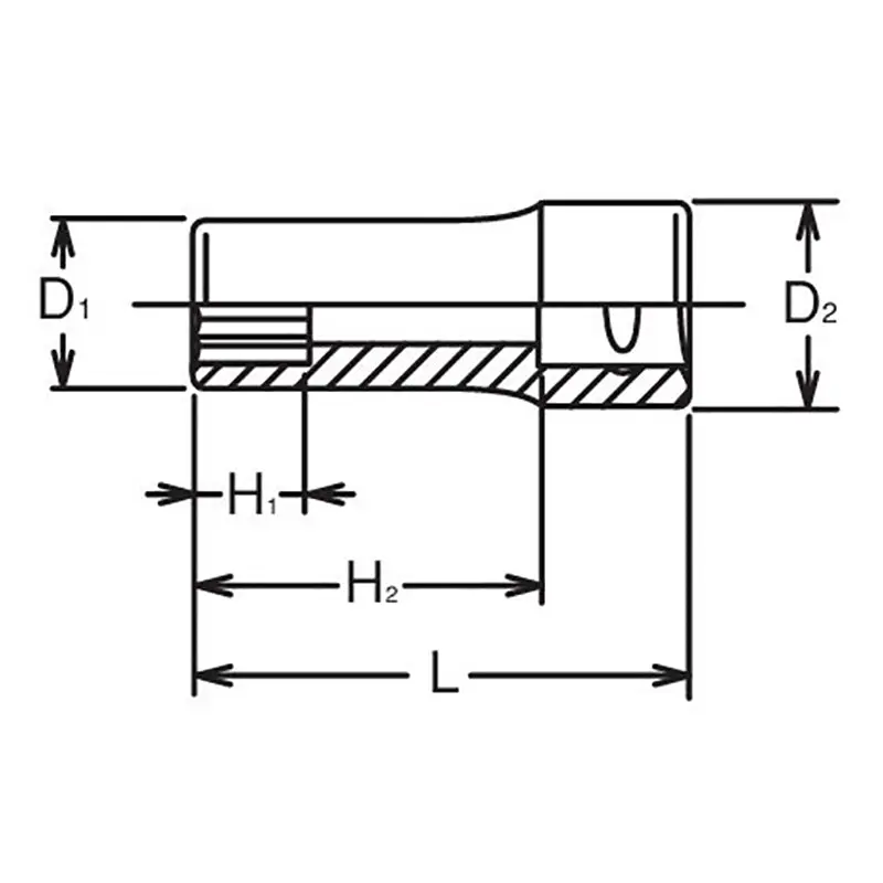 3/8 Sq. Dr. Socket  15mm 12 point Length 40mm - Image 2