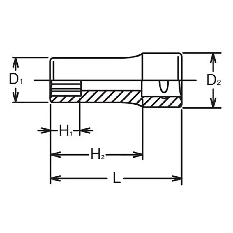 3/8 Sq. Dr. Socket 16mm 12 point Length 40mm - Image 2