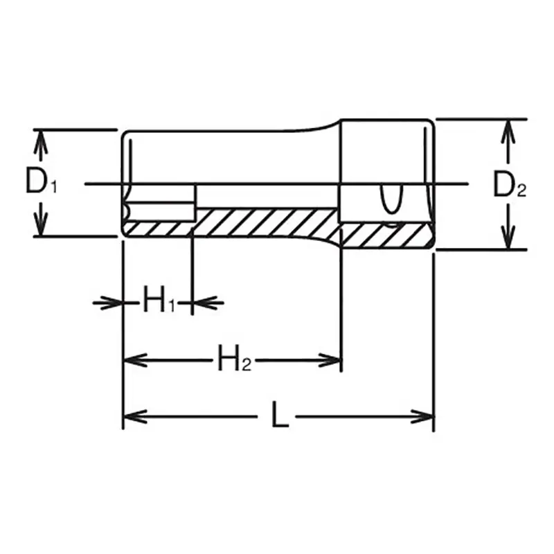 3/8 Sq. Dr. Socket 12mm 6 point Length 40mm - Image 2