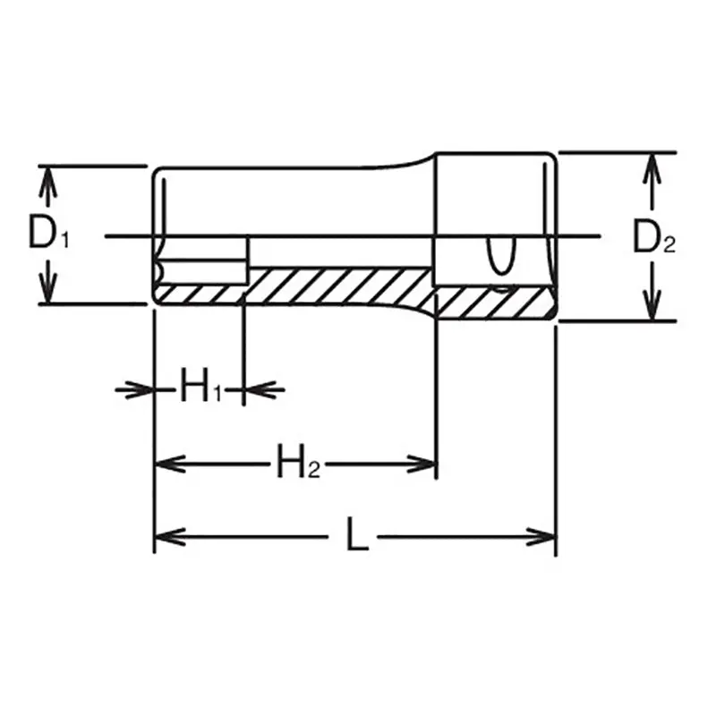 3/8 Sq. Dr. Socket 14mm 6 point Length 40mm - Image 2