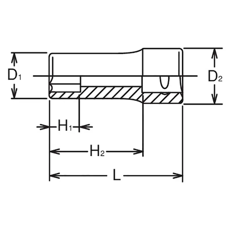 3/8 Sq. Dr. Socket 5/16 6 point Length 40mm - Image 2