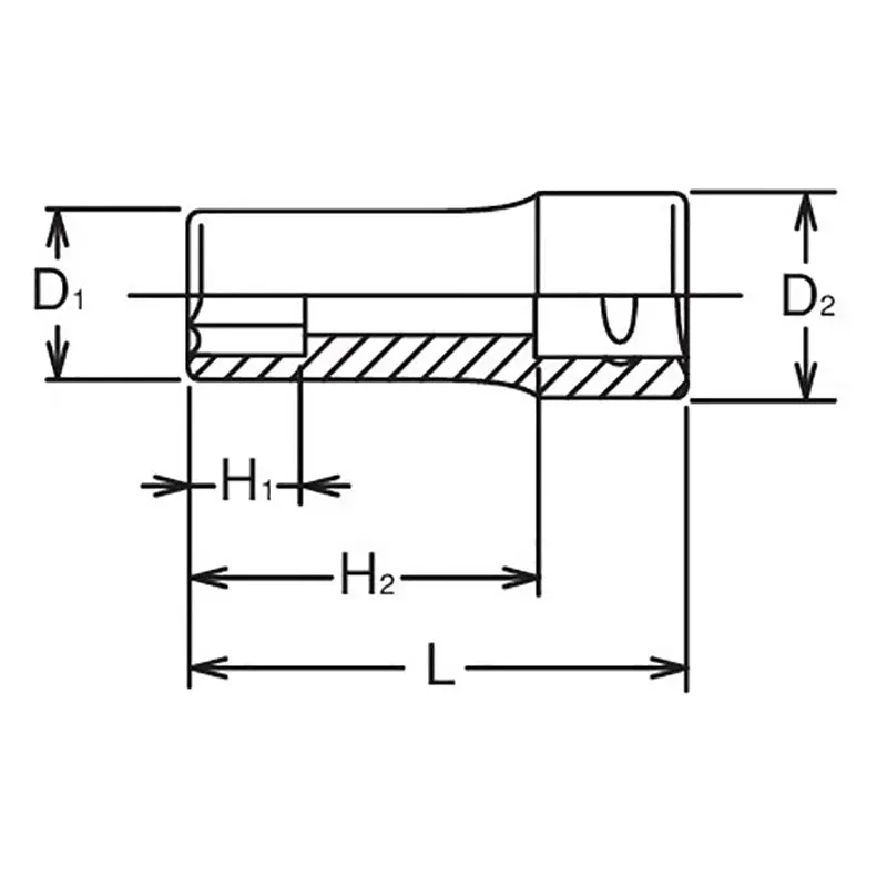 3/8 Sq. Dr. Socket  9mm 6 point Length 40mm - Image 2