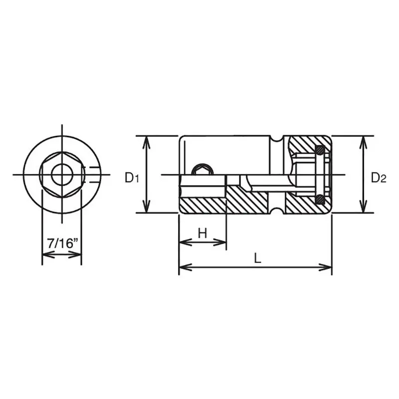 3/8 Sq. Dr. Bit Holder for 183 Series Bits - Image 2