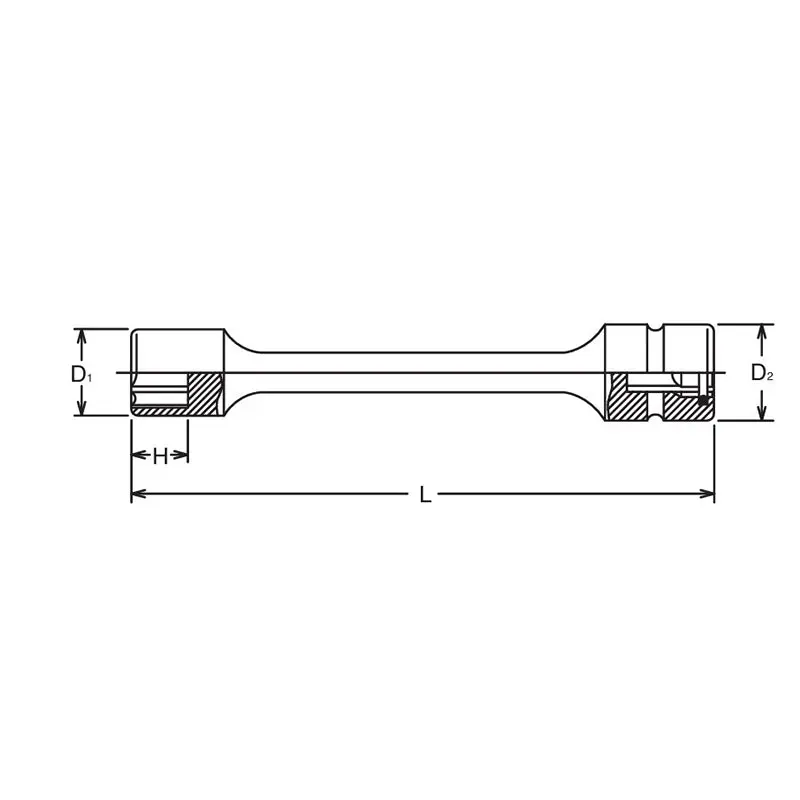 1/2 Sq. Dr. Extension Socket  13mm 6 point 200mm Sleeve Drive - Image 4