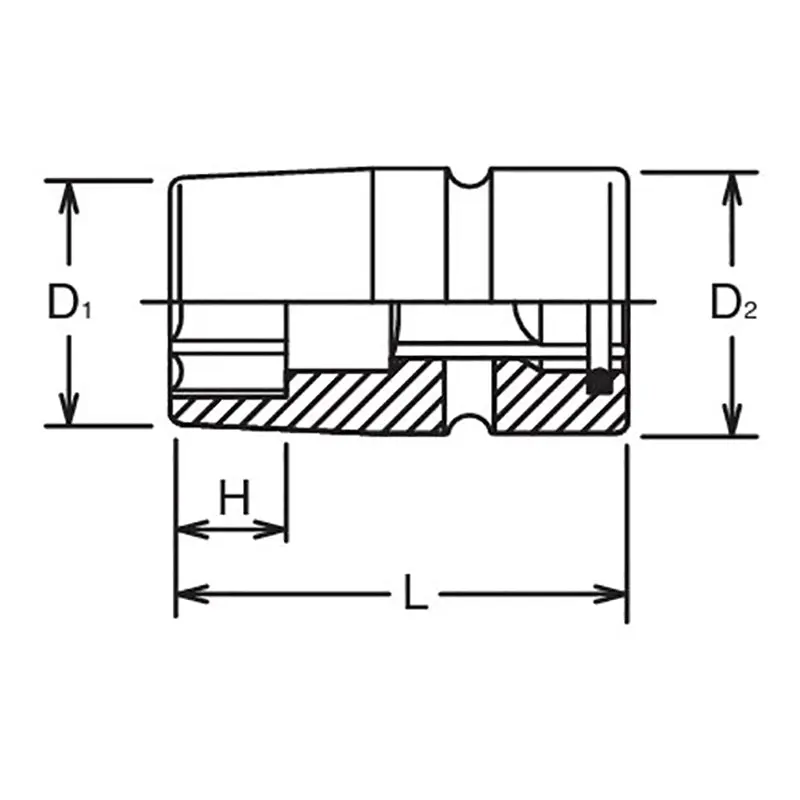 3/4 Sq. Dr. Socket  18mm 6 point 65mm Sleeve Drive - Image 2