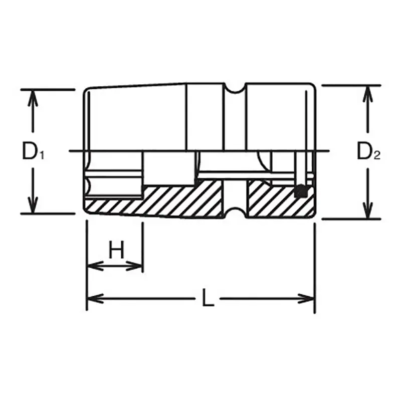 3/4 Sq. Dr. Socket 19mm 6 point 65mm Sleeve Drive - Image 2