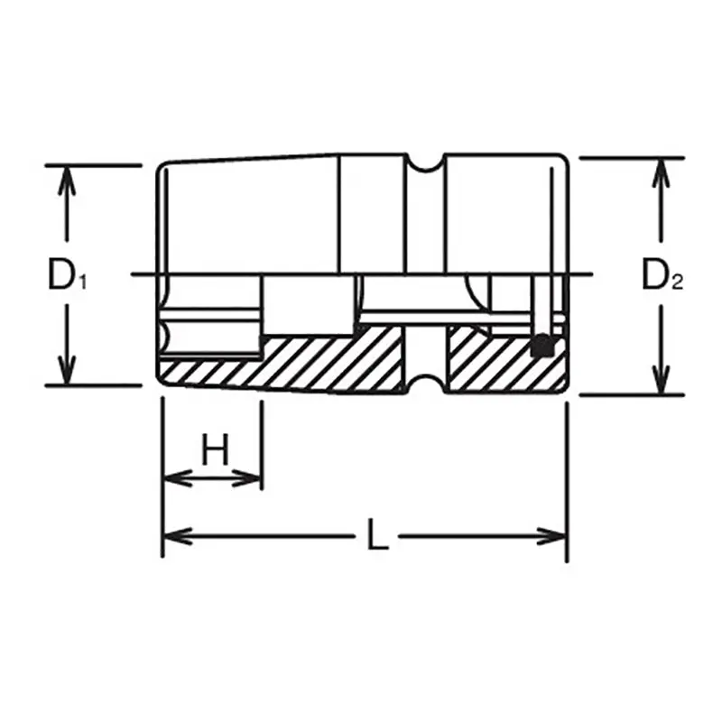 3/4 Sq. Dr. Socket  34mm 6 point 70mm Sleeve Drive - Image 2