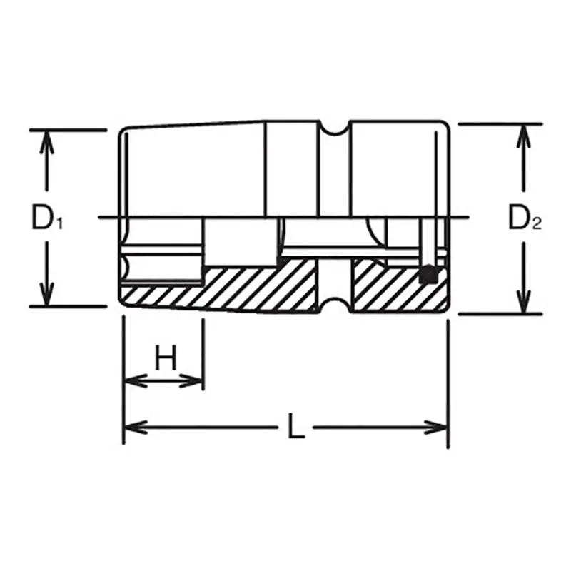 3/4 Sq. Dr. Socket  36mm 6 point 70mm Sleeve Drive - Image 2
