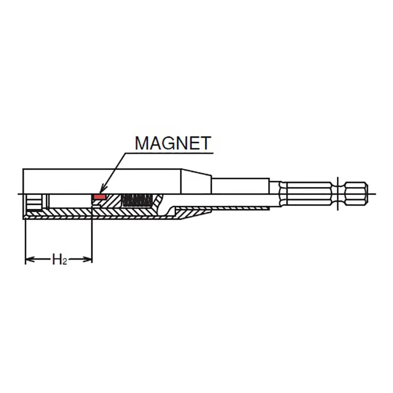 1/4 Hex Dr. Nut Setter with Plastic Protector 8mm 6 point Length 200mm Slide Magnet Turnable POM cover - Image 3