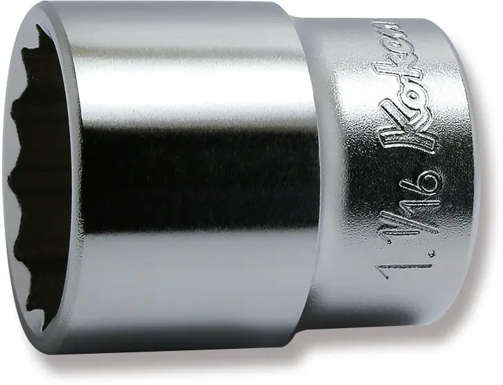 1/2 Sq. Dr. Chrome SAE 12 Point Socket 1.1/16"
