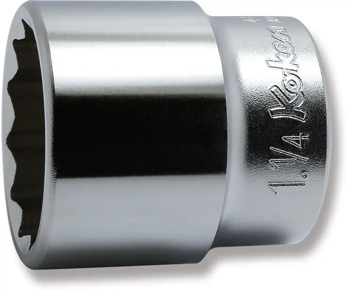 1/2 Sq. Dr. Chrome SAE 12 Point Socket  1.1/4"