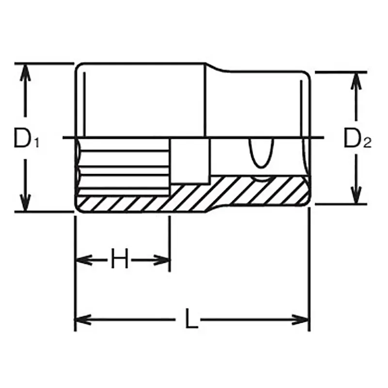 1/2 Sq. Dr. Chrome SAE 12 Point Socket  1/2" - Image 2