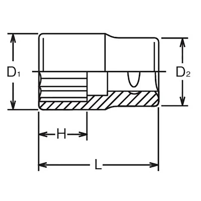 1/2 Sq. Dr. Chrome SAE 12 Point Socket  13/16" - Image 2