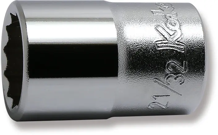 1/2 Sq. Dr. Chrome SAE 12 Point Socket  21/32"
