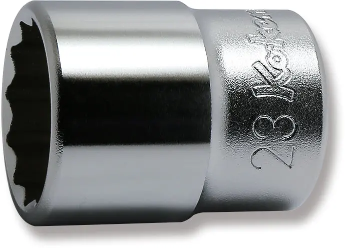 1/2 Sq. Dr. Chrome Metric 12 Point Socket  23mm