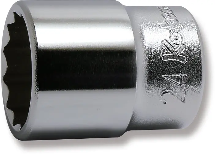 1/2 Sq. Dr. Chrome Metric 12 Point Socket 24mm
