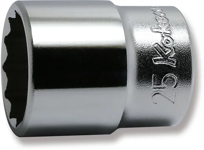 1/2 Sq. Dr. Chrome Metric 12 Point Socket  25mm