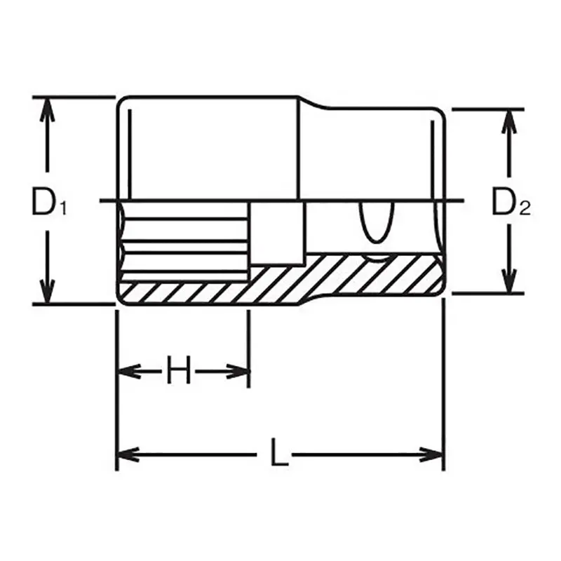 1/2 Sq. Dr. Chrome Metric 12 Point Socket 37mm - Image 2