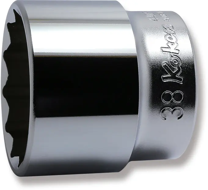 1/2 Sq. Dr. Chrome Metric 12 Point Socket 38mm