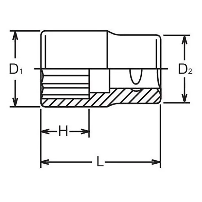 1/2 Sq. Dr. Chrome SAE 12 Point Socket 9/16" - Image 2