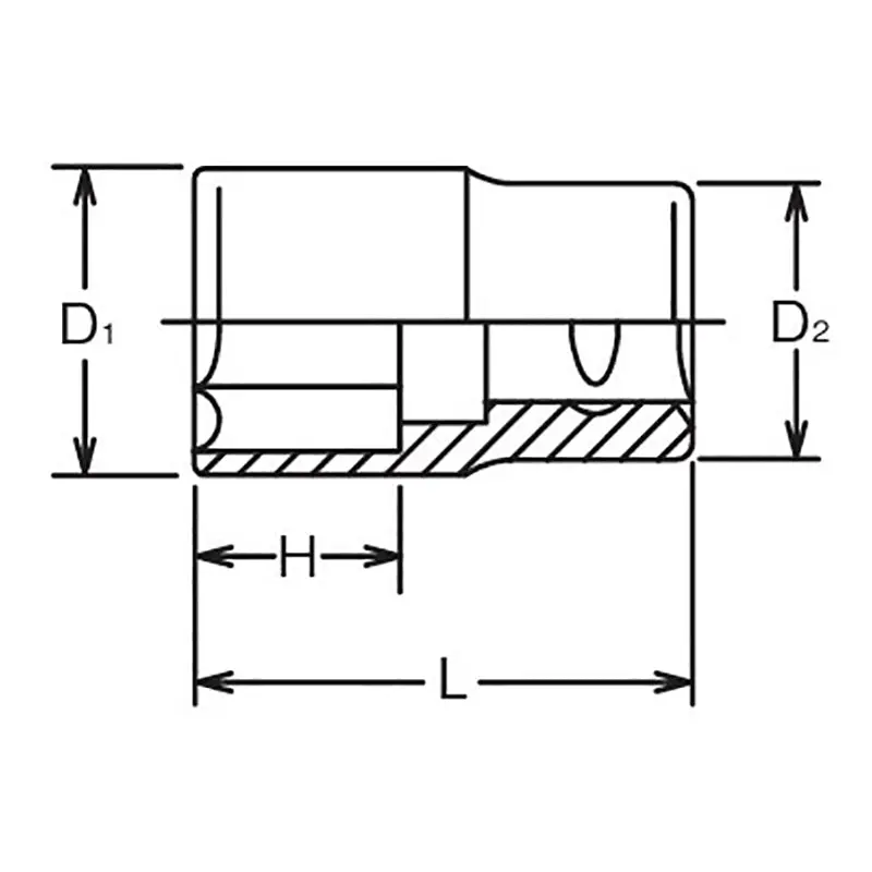 1/2 Sq. Dr. Chrome SAE 6 Point Socket  1/4" - Image 2
