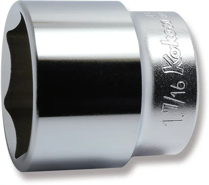 1/2 Sq. Dr. Chrome SAE 6 Point Socket  1.7/16"